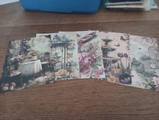 5X NOSTALGIC/VINTAGE SHEETS FOR SCRAPBOOKING/JOURNALS NEW CIRCA 13X9CM (VIN1525)