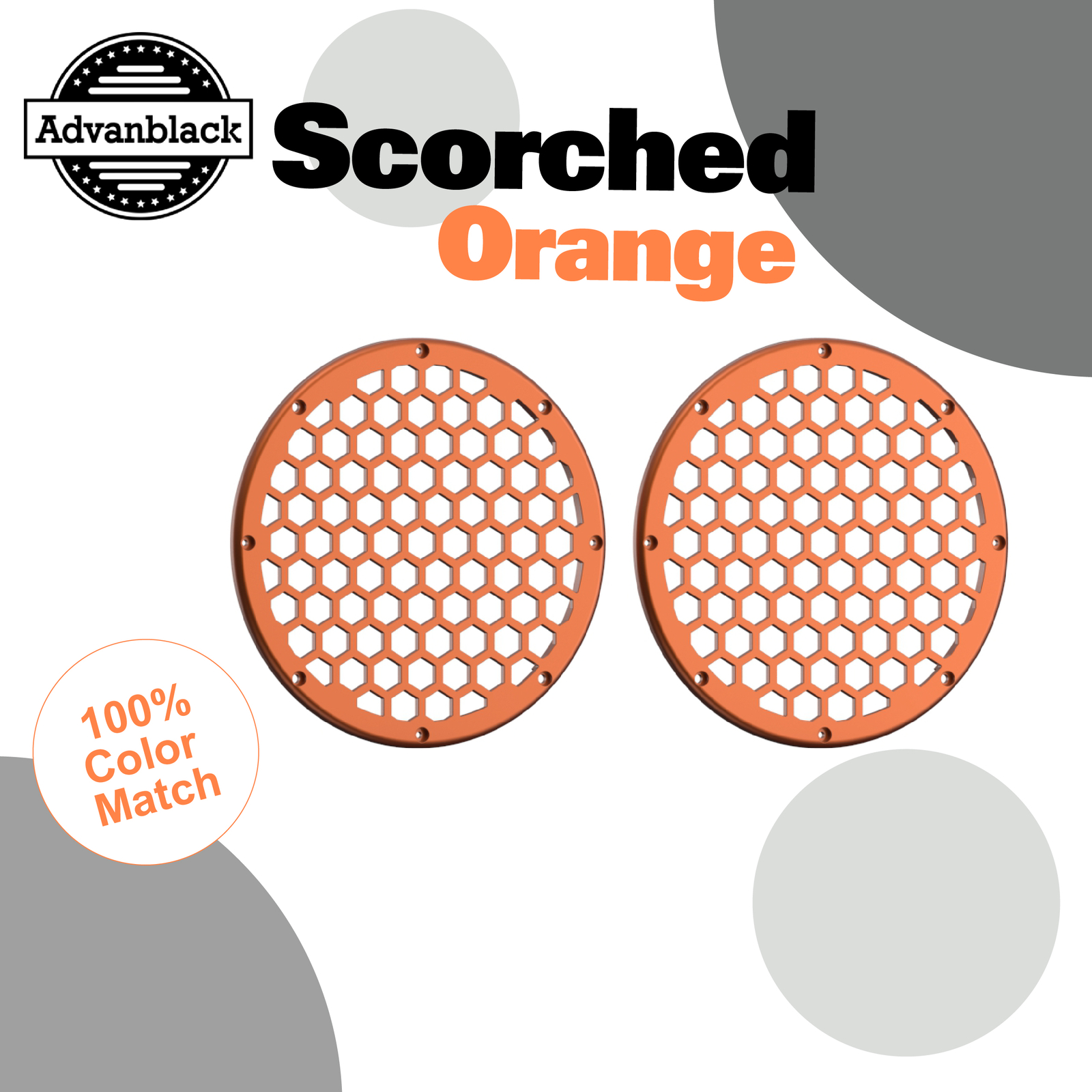 8'' Speaker Grills Scorched Orange Advanblack XBS HEX Saddlebag Tour