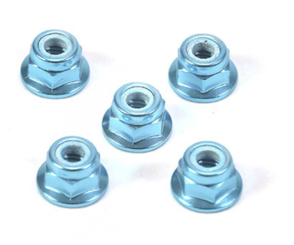 Tamiya 300053159 - 4Mm Aluminum Stop Nut Blue Anodized (5) - New