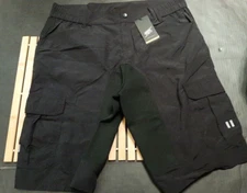Men's Souke Sports  MTB Cycling Cargo Utility Shorts 2XL Black , NWT 12" Inseam