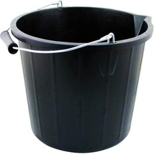 Black Bucket 3 Gallon 14L Strong with Handle (MADE IN UK )