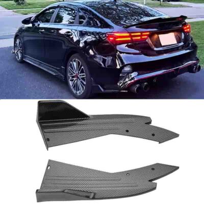 For KIA Forte 2x Sport Carbon Fiber Sport Rear Spats Bumper Splitter Diffuser