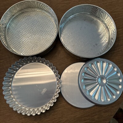 Wear-Ever Cheesecake Tart Aluminum Quiche 4 Pc + 10