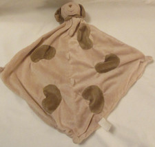 Angel Dear Tan Brown Puppy Dog Security Blanket Lovey Velour Heart Teething Knot