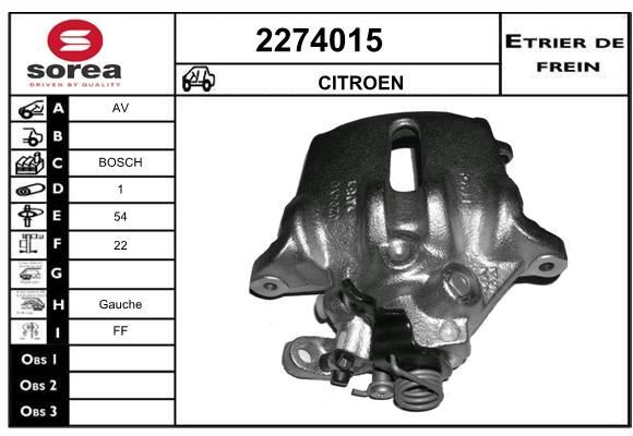 Étrier de frein Citroën C5 II anti-grippage avec piston chromé 38mm pour moteur 1.8 16V