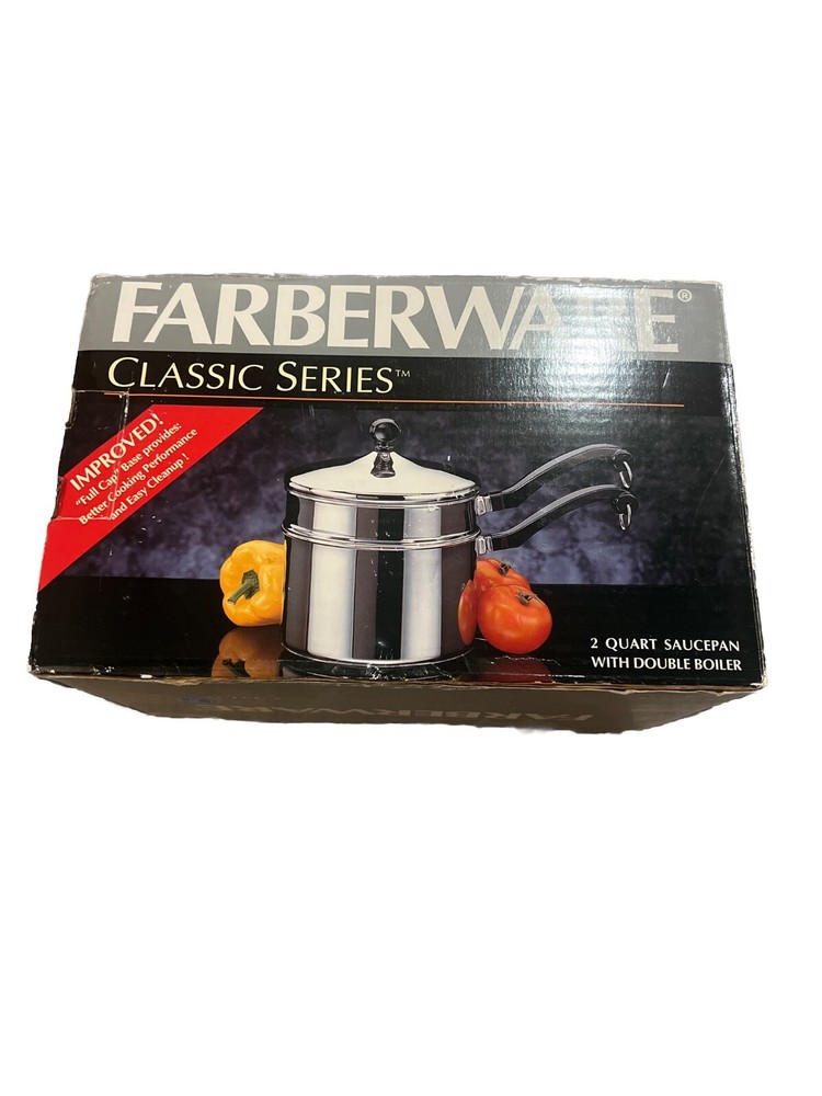 Farberware Classic Series 2-Quart Covered Saucepan with Double Boiler Insert Rea