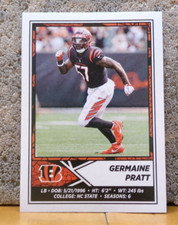 PANINI FOOTBALL STICKER TRADING CARD THE CINCINNATI BENGALS GERMAINE PRATT NCS