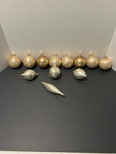 Vintage Lot Of 12 Blown Glass Christmas Ornaments 