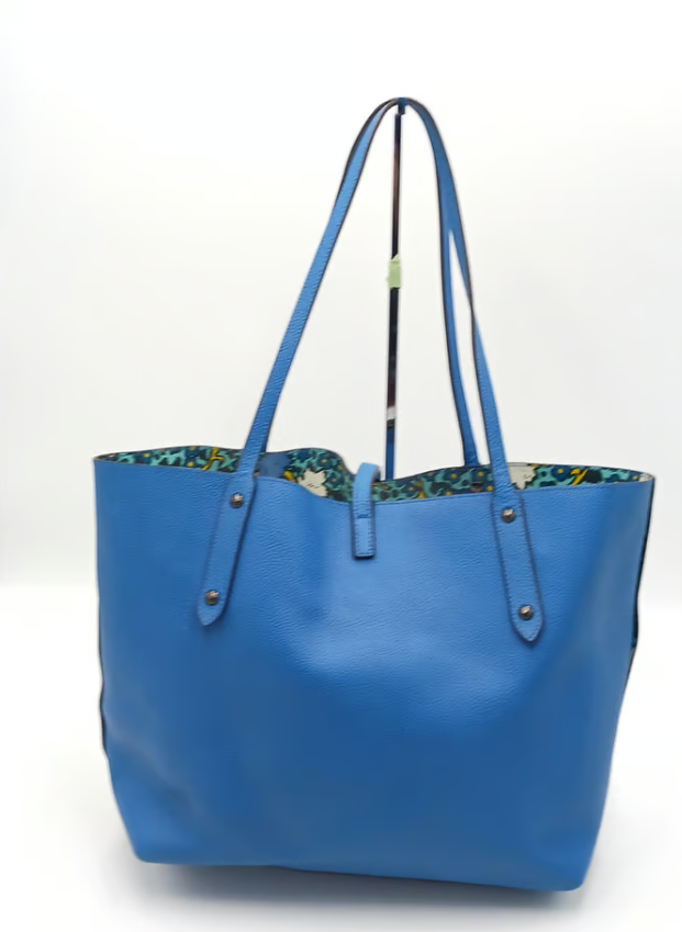 バッグ COACH Turnlock Tie Small Tote rare color Coach Cobalt Blue Market Turnlock Tote With Aqua Tassel Key Chain