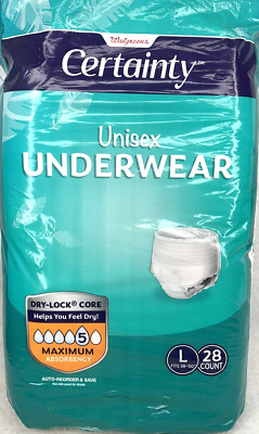 Certainty Unisex Incontinence Underwear SZ Large 28 Ct. Max Absorbency Dry-Lock
