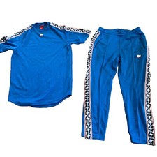 Nike NSW Blue w/ Tape Logo 2 Pc Polyester Track Suit Mens Small/medium