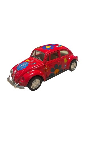 Pull Back Racer 1967 Volkswagen Beetle Hippy Flowers Peace Love Doors Open 1/32 - Picture 2 of 9
