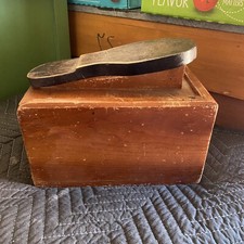 Vintage Shoe Shine Box With Accessories Valet Box With Slide Open