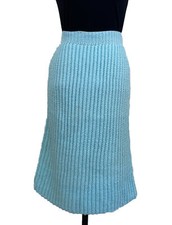 Cottage Core Hand Made Crochet Skirt Women's Sz M Teal 5001