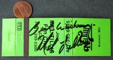 Country Music star Mel Tillis AUTOGRAPHED SIGNED Empty Fan Club Matchbook cover-