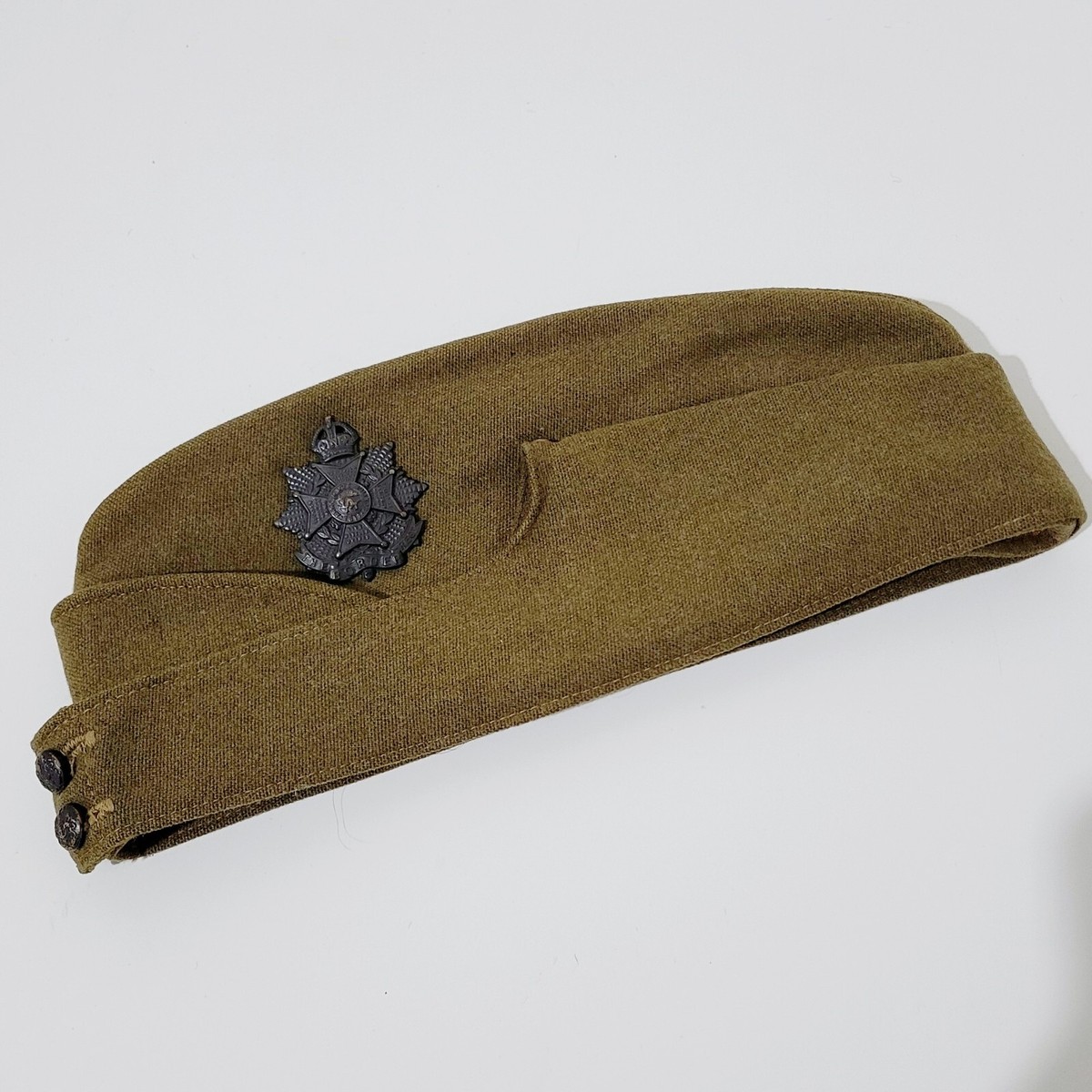 WW2 OFFICERS BORDER REGIMENT SIDE CAP BRITISH ARMY FIELD WWII MILITARY