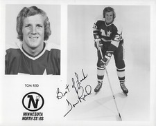 Tom Reid Autographed Signed 8x10 RARE North Stars Press Photo NHL - w/COA