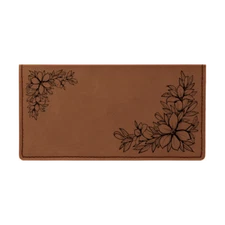 Floral Filigree Laser Engraved Leather Checkbook Cover