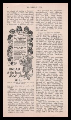 1914 Fleischmann's Yeast ''Bread Is The Best Food For All'' Vintage Print Ad