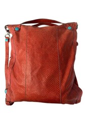 GABS Italian Red Leather Expandable Flat Shou...