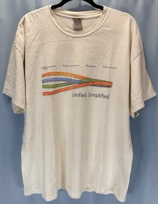 Vtg Microsoft Office Communicator 2007 Promo T Shirt XXL 2XL White Tech Software