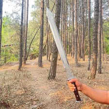 CUSTOM HANDMADE CARBON STEEL VIKING COMBAT DOUBLE EDGE SWORD FULL TANG SWORD