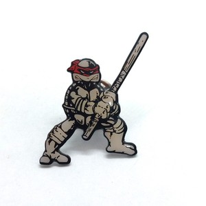 Vintage TMNT Ninja Turtle Pin Donatello Comic Black White Red Bandana