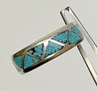 Native American Band Turquoise Inlay Triangles 925 Sterling Silver Size 6.25 — photo 8
