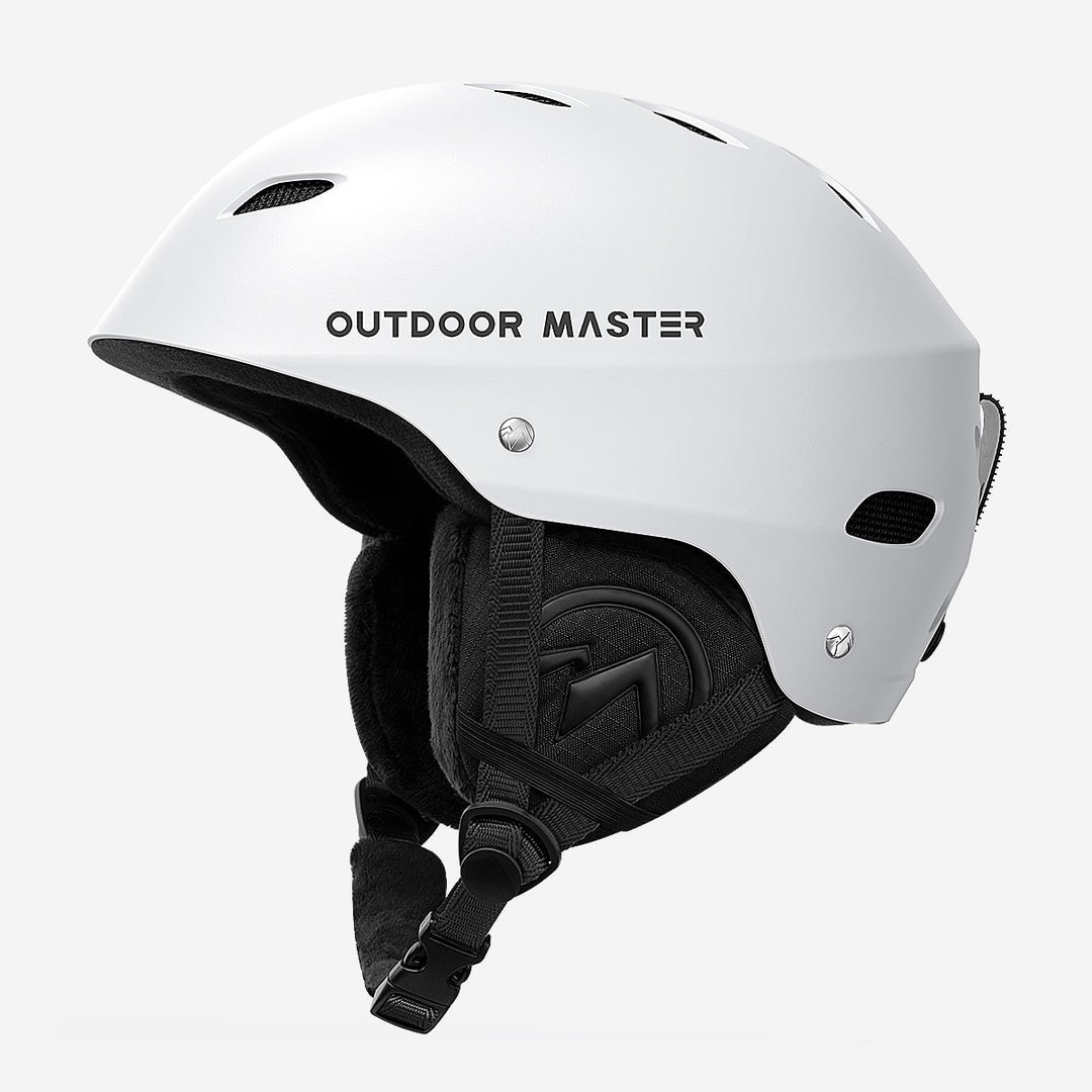 OutdoorMaster Kelvin Ski Snowboard Helmet | Men, Women, Youth | White | Medium