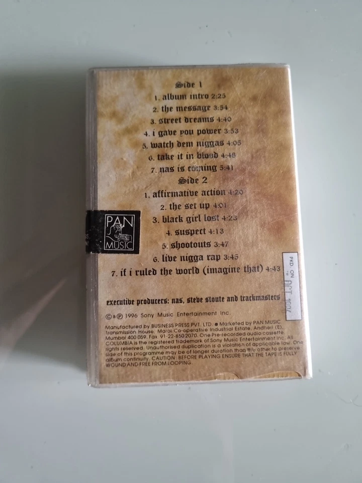 Nas It Was Written rare Promo Type CLAMSHELL CASE CASSETTE INDIA EDITION TAPE - Image 3 of 4