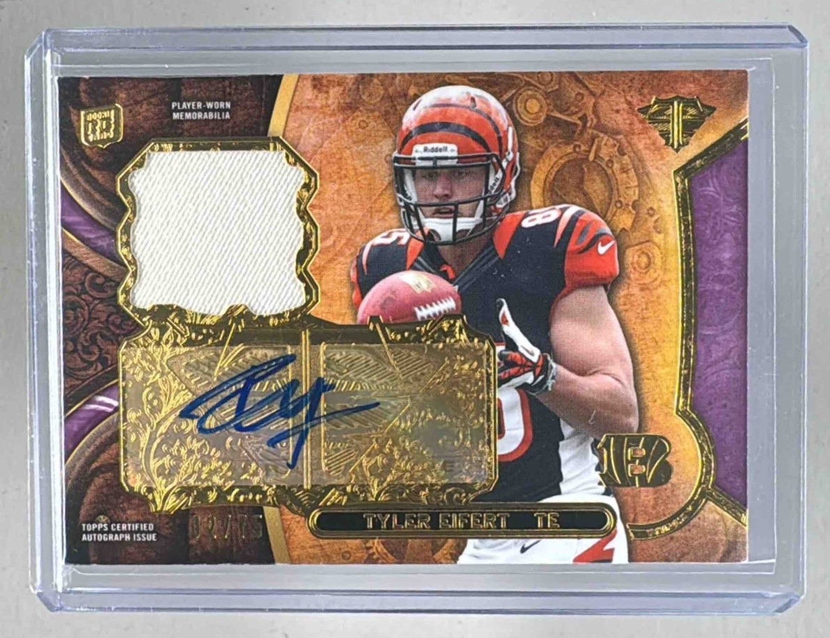 Tyler Eifert Topps Triple Threads Rookie Autograph Relics #TE Purple