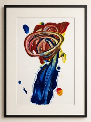 Abstract Expression Print    Emergence in Motion  Modern Wall Art  Framed 12x12 