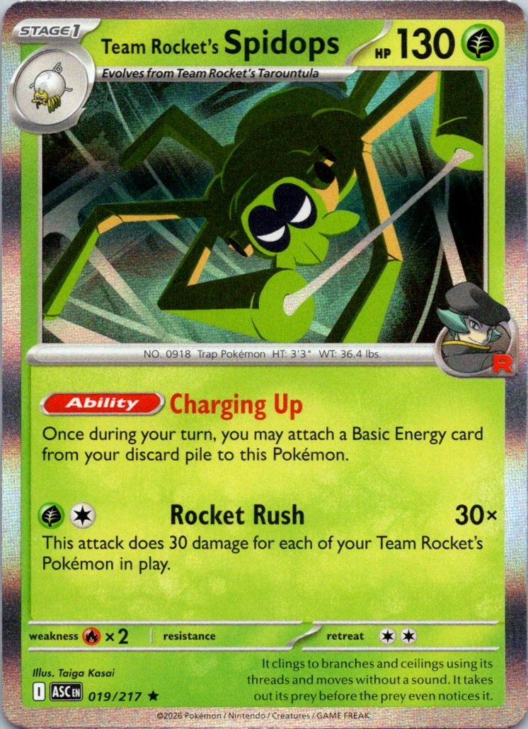 Team Rocket's Spidops Holo Rare ME: Ascended Heroes 019/217 NM