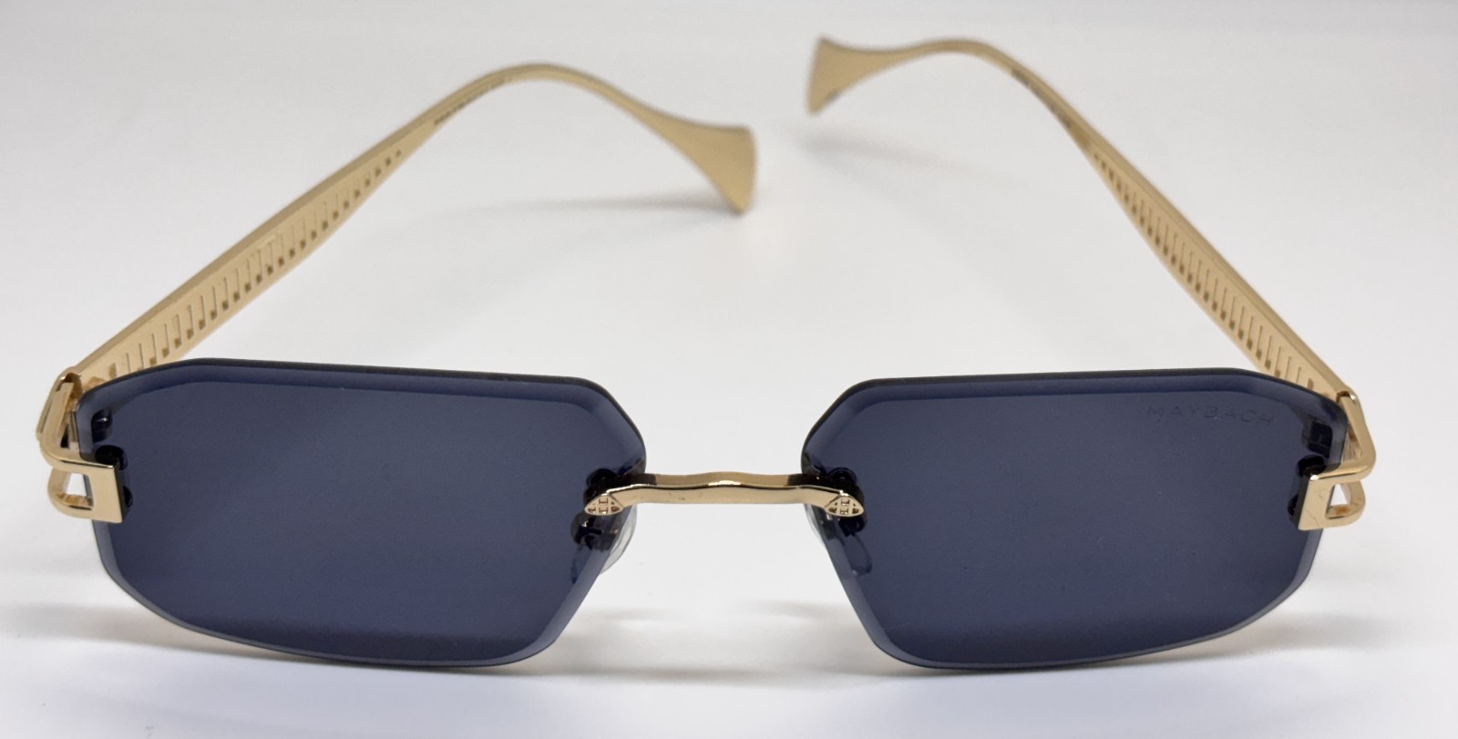 Maybach Rimless Rectangular Sunglasses Gold & Bla… - image 4