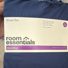 Room Essentials Twin XL Microfiber Blue Sheet Set Wrinkle Resistant