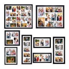 Modern Black Multi Aperture Photo Picture Frame With White Mount All sizes