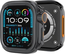 Aluminum Alloy Case for Apple Watch 9/8/7 45mm, Shockproof Metal Bumper