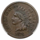 1876 Indian Cent, CACG VF details