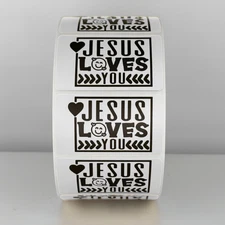 Jesus Loves You Stickers Labels Perfect for Mailers and Packages