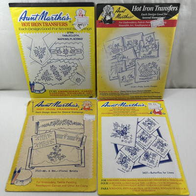 Vintage Aunt Martha's Hot Iron Embroidery Transfers Lot of 4