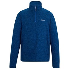 Regatta Mens Thompson Marl Half Zip Fleece Pullover Top - Olympian Blue, S-XXL