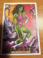 SKYBOX 2024 MARVEL MASTERPIECES 92 PLATINUM SHE HULK CANVAS CARD #82