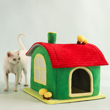 Cat Bed Indoor Enclosed Warm Cave - Cat Bed With Removable Cleaning Mat, Ample