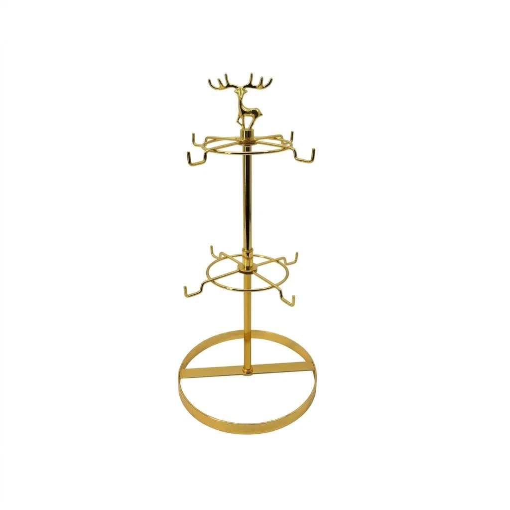 Gold Metal Mug Tree Stand, 6 Mugs Coffee Cup Holder for Kitchen Countertop, 2