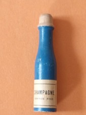 ancien SIFFLET en BOIS - 1950' - bouteille de CHAMPAGNE - couleur BLEUE