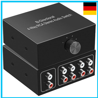 RCA Audio Schalter 4(1)-In-1(4)-Out Stereo Splitter Passiv