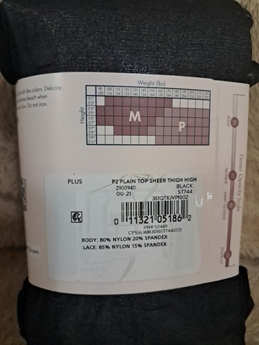 2 PAIR Secret Treasures women's PLUS size high strength thigh high tights NWT - 第 2/7 張圖片