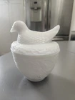 Vintage White Milk Glass Hen on Nest Avon Dish w/ Lid 5" High - Great Condition