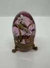 Fenton Art Glass Pink Egg With Stand