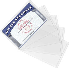 5 Pack New Medicare Card Holder Protector Sleeves, 12Mil Clear PVC Soft Water Re